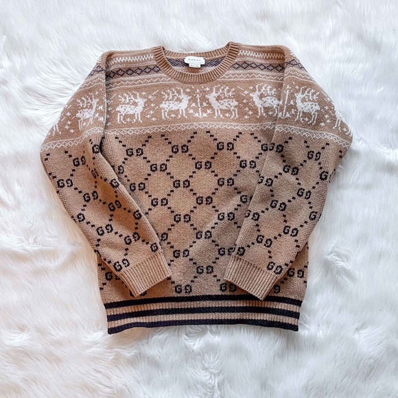 Authentic Gucci Reindeer Jacquard Children's Sweater Size 10 (Women's XS) - Picture 1 of 13